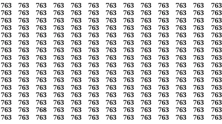 Brain Test: If you have Eagle Eyes Find the Number 768 among 763 in 15 Secs