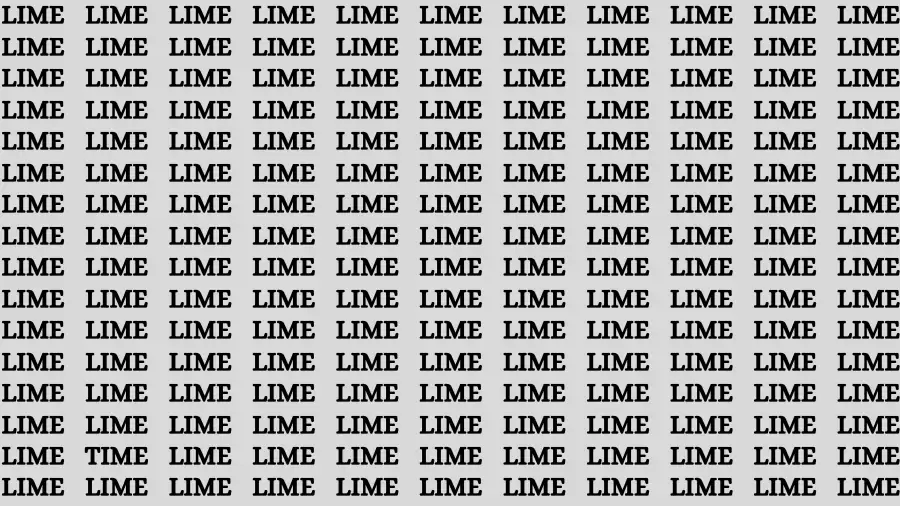 Brain Test: If you have Hawk Eyes Find the word Time in 18 Secs