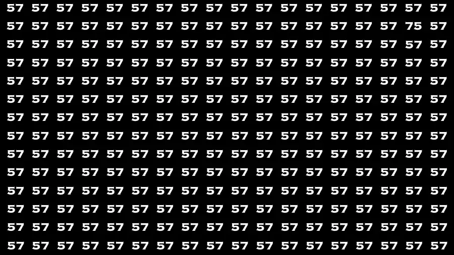 Observation Brain Test: If you have Hawk Eyes Find the Number 75 among 57 in 15 Secs