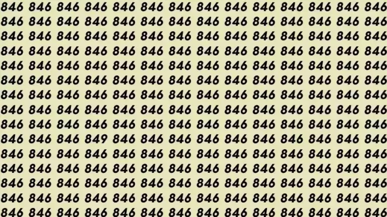 Optical Illusion Brain Test: If you have Eagle Eyes Find the number 849 among 846 in 12 Seconds?