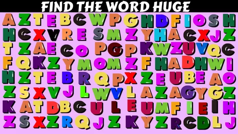 Optical Illusion Visual Test: If you have Keen Eyes Find the Word Huge in 15 Secs