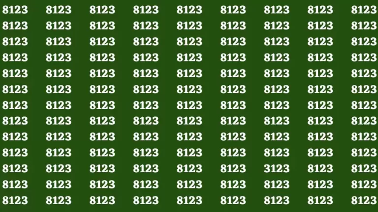 Observation Brain Test: If you have Eagle Eyes Find the number 3123 in 12 Secs