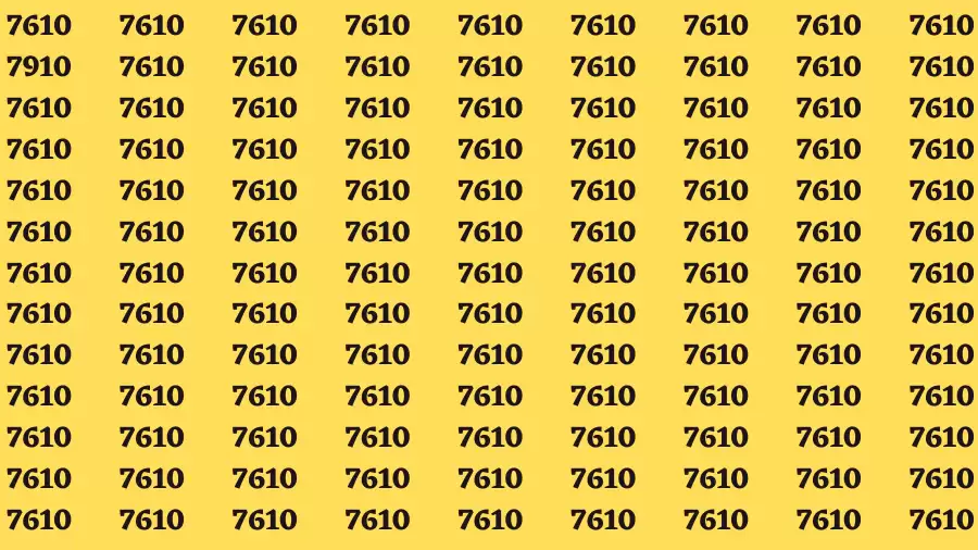 Observation Brain Test: If you have Hawk Eyes Find the Number 7910 among 7610 in 15 Secs