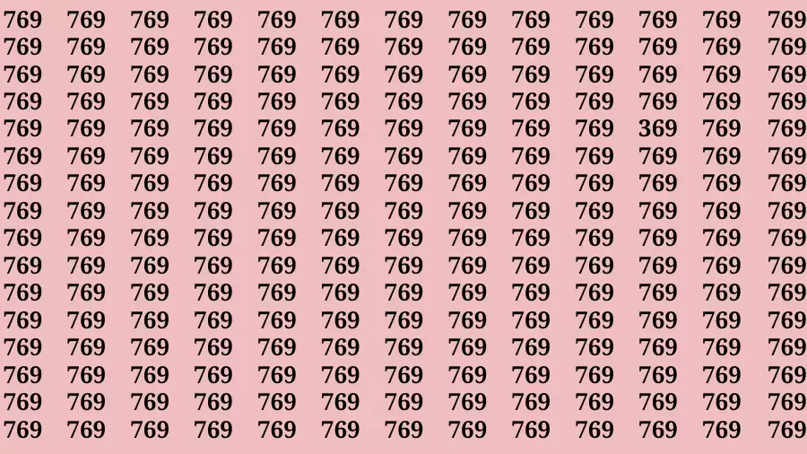 Observation Brain Test: If you have Sharp Eyes Find the number 369 among 769 in 20 Secs