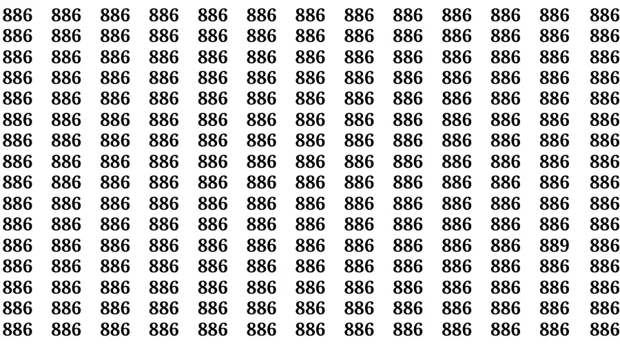 Observation Brain Test: If you have Hawk Eyes Find the Number 889 among 886 in 15 Secs