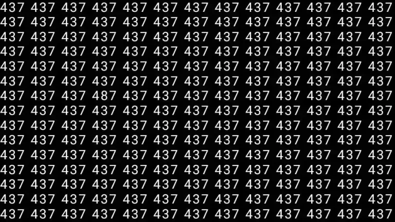 Optical Illusion Brain Test: If you have 50/50 Vision Find the number 487 among 437 in 12 Seconds?