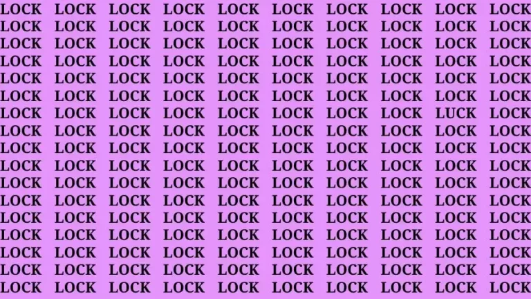 Brain Test: If you have Eagle Eyes Find the word Luck among Lock in 15 Secs