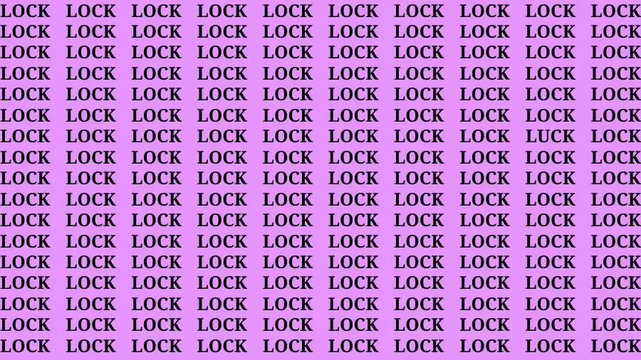 Brain Test: If you have Eagle Eyes Find the word Luck among Lock in 15 Secs