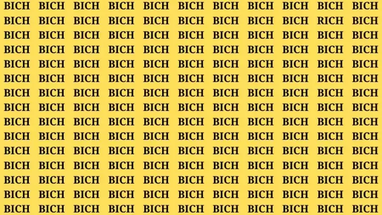 Observation Brain Test: If you have Hawk Eyes Find the word Rich in 15 Secs