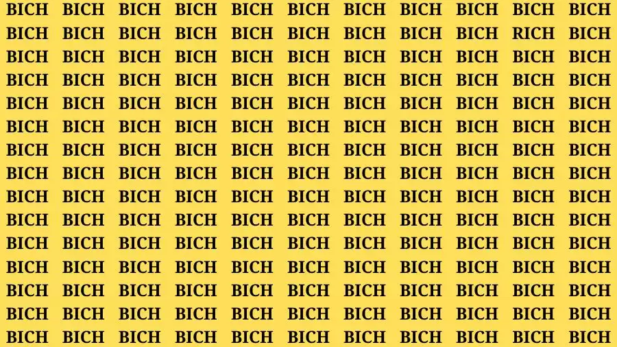 Observation Brain Test: If you have Hawk Eyes Find the word Rich in 15 Secs