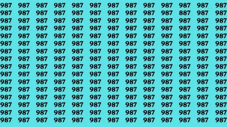 Brain Test: If you have Eagle Eyes Find the Number 887 among 987 in 15 Secs