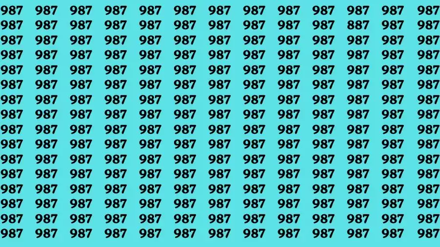 Brain Test: If you have Eagle Eyes Find the Number 887 among 987 in 15 Secs