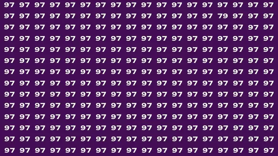 Observation Brain Test: If you have Sharp Eyes Find the number 79 among 97 in 20 Secs