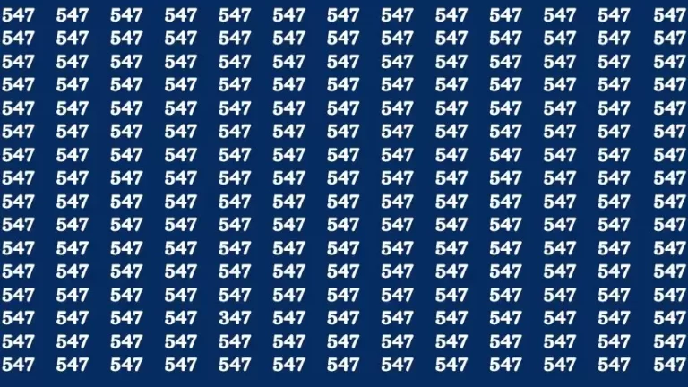 Observation Brain Test: If you have Hawk Eyes Find the Number 347 among 547 in 15 Secs