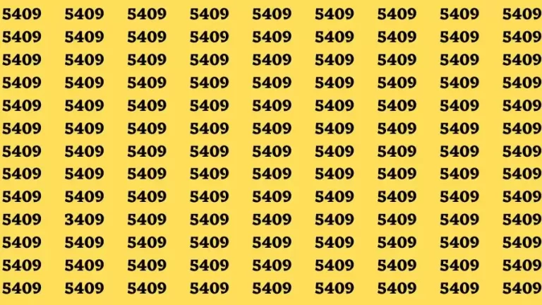 Observation Brain Test: If you have Eagle Eyes Find the number 3409 among 5409 in 12 Secs