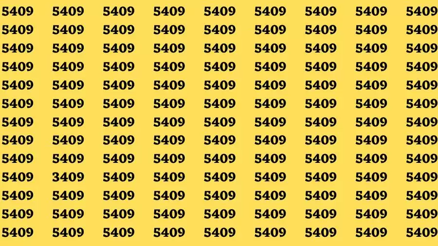 Observation Brain Test: If you have Eagle Eyes Find the number 3409 among 5409 in 12 Secs