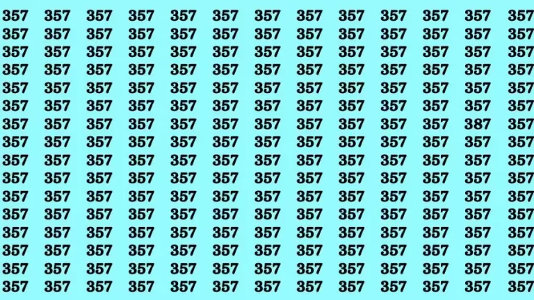 Observation Brain Test: If you have Sharp Eyes Find the number 387 in 20 Secs