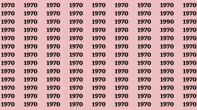 Observation Brain Test: If you have Hawk Eyes Find the Number 1990 among 1970 in 15 Secs