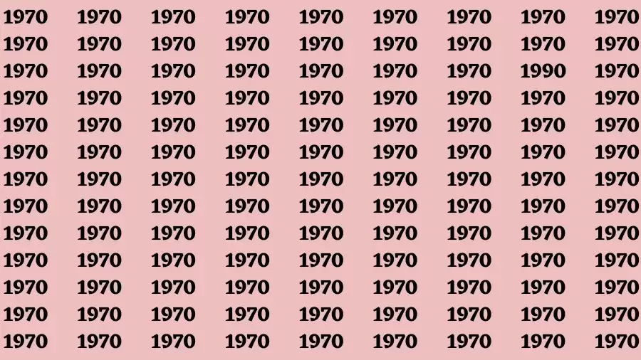 Observation Brain Test: If you have Hawk Eyes Find the Number 1990 among 1970 in 15 Secs