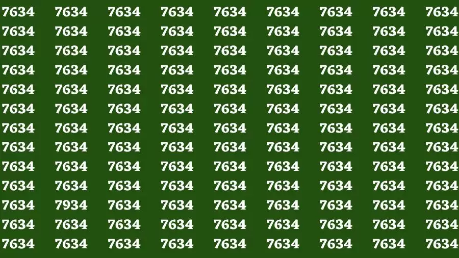 Observation Brain Test: If you have Eagle Eyes Find the number 7934 in 10 Secs