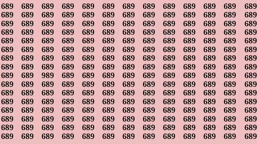 Brain Test: If you have Eagle Eyes Find the Number 989 in 15 Secs