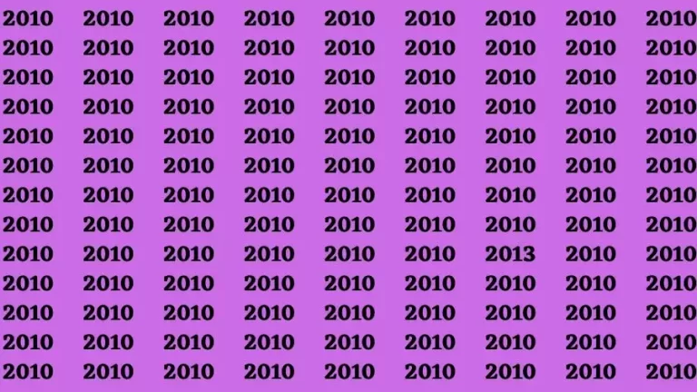 Observation Brain Test: If you have Sharp Eyes Find the number 2013 among 2010 in 20 Secs