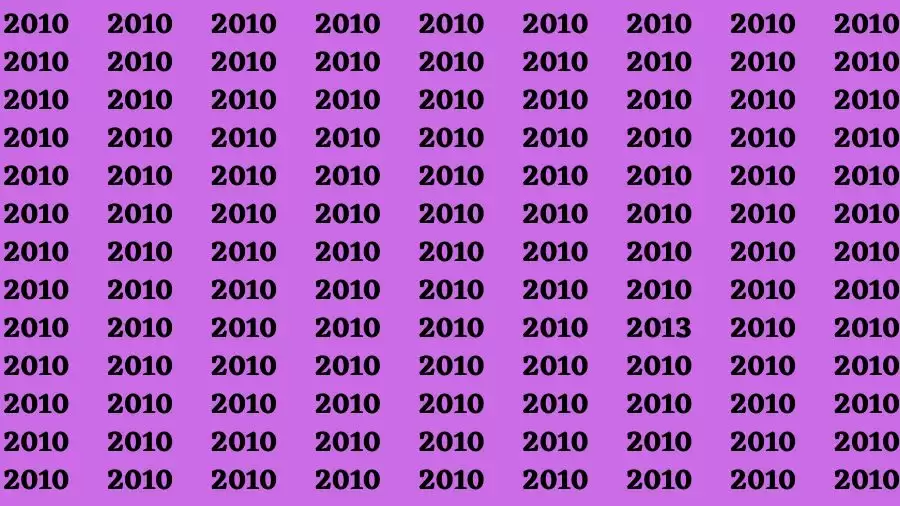 Observation Brain Test: If you have Sharp Eyes Find the number 2013 among 2010 in 20 Secs