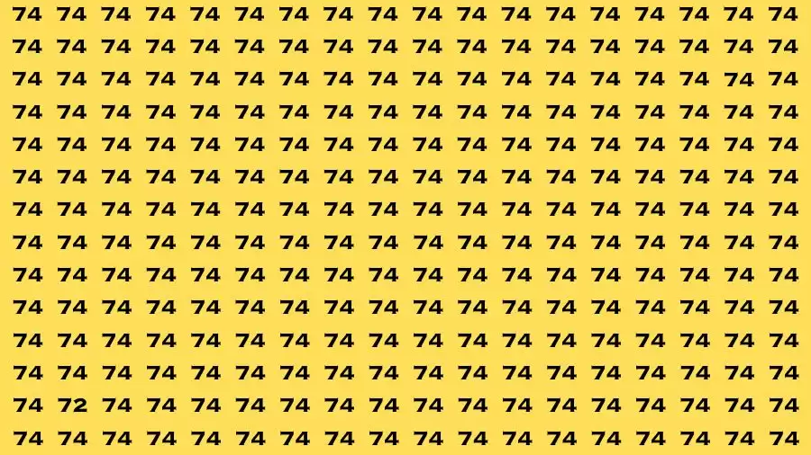 Observation Brain Test: If you have Hawk Eyes Find the Number 72 among 74 in 15 Secs