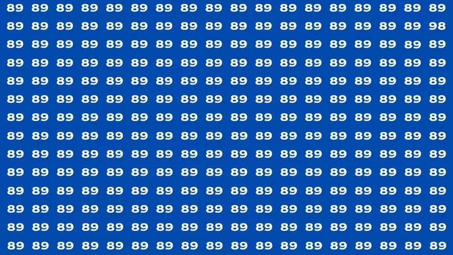 Observation Find it Out: If you have Keen Eyes Find the Number 98 among 89 in 15 Secs