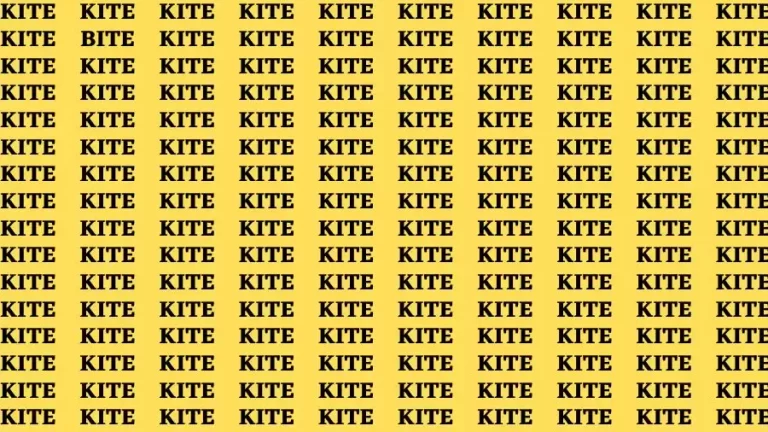 Brain Test: If you have Sharp Eyes Find the Word Bite among Kite in 15 Secs