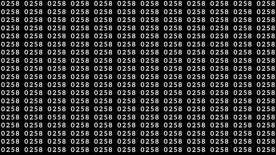 Optical Illusion Brain Test: If you have Sharp Eyes Find the number 0558 among 0258 in 12 Seconds?