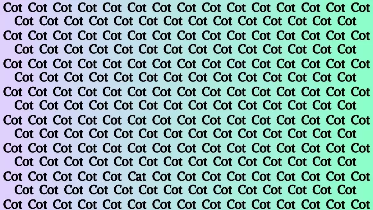 Puzzle for IQ Test: Only Detective Brains can Spot the word Cat in 12 Secs