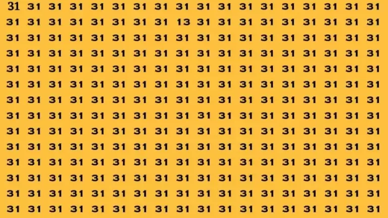 Observation Brain Test: If you have Sharp Eyes Find the number 13 among 31 in 20 Secs