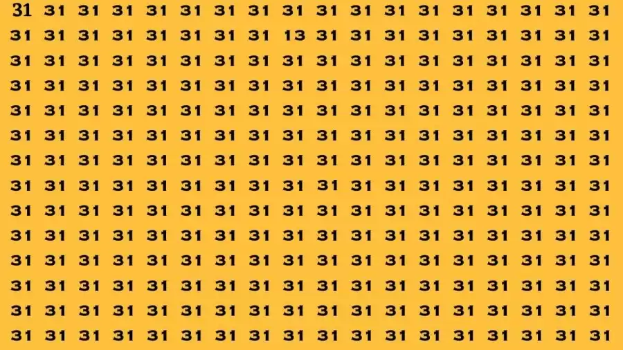 Observation Brain Test: If you have Sharp Eyes Find the number 13 among 31 in 20 Secs