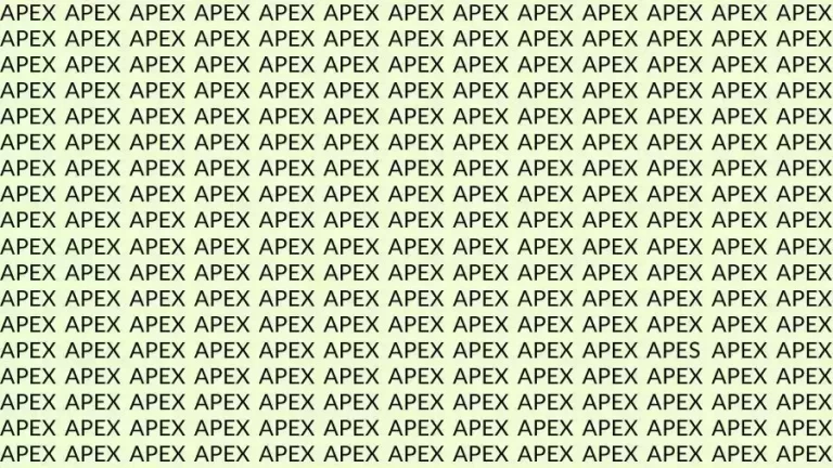 Optical Illusion Brain Test: If you have Sharp Eyes find the Word Apes among Apex in 12 Secs