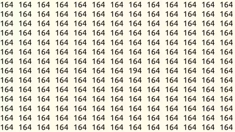 Observation Skills Test: If you have Eagle Eyes Find the number 194 among 164 in 10 Seconds?