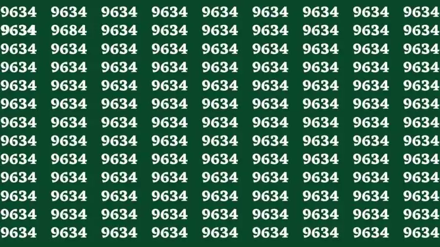 Observation Brain Test: If you have Sharp Eyes Find the number 9684 in 20 Secs