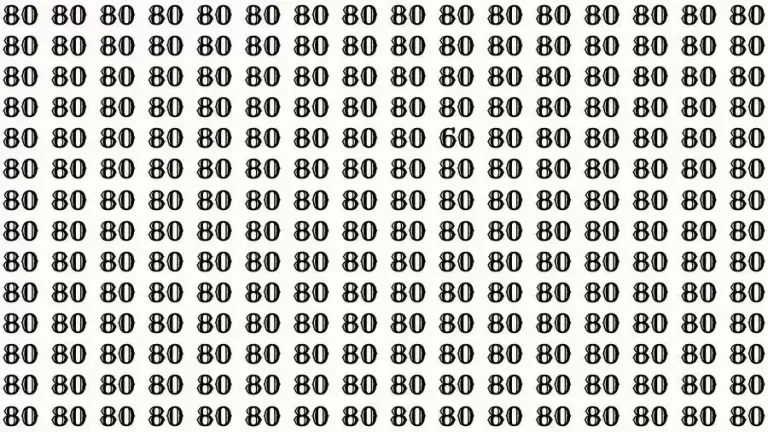 Observation Skills Test: If you have Eagle Eyes Find the number 60 among 80 in 10 Seconds?