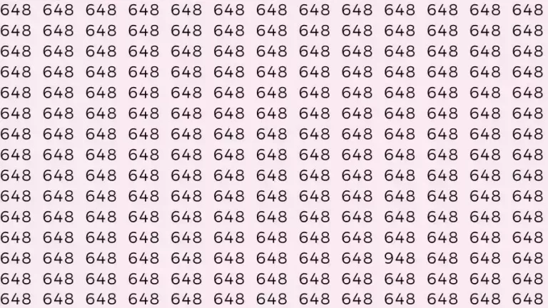 Optical Illusion Brain Test: If you have Eagle Eyes Find the number 948 among 648 in 15 Seconds?