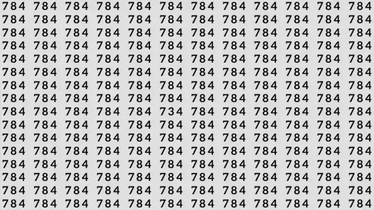 Observation Skills Test: If you have Eagle Eyes Find the number 734 among 784 in 10 Seconds?