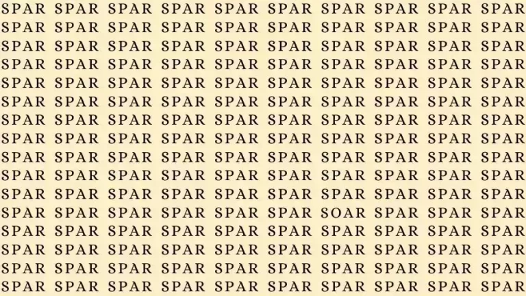 Optical Illusion Brain Test: If you have Eagle Eyes find the Word Soar among Spar in 12 Seconds