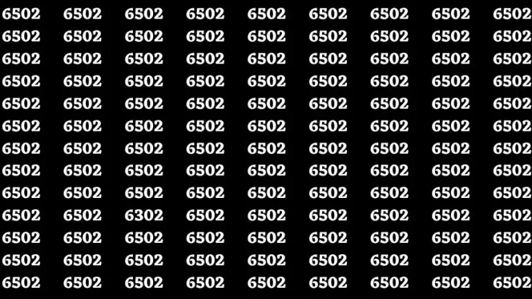 Observation Brain Test: If you have Keen Eyes Find the Number 6302 among 6502 in 15 Secs