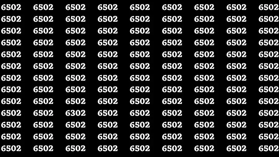 Observation Brain Test: If you have Keen Eyes Find the Number 6302 among 6502 in 15 Secs