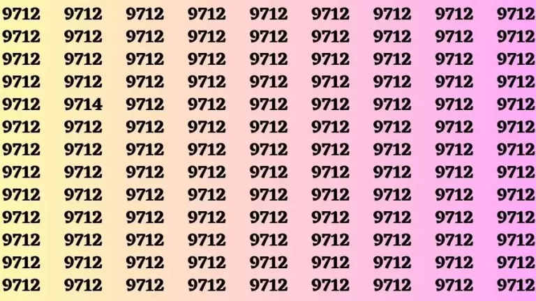 Observation Brain Test: If you have Sharp Eyes Find the number 9714 among 9712 in 20 Secs