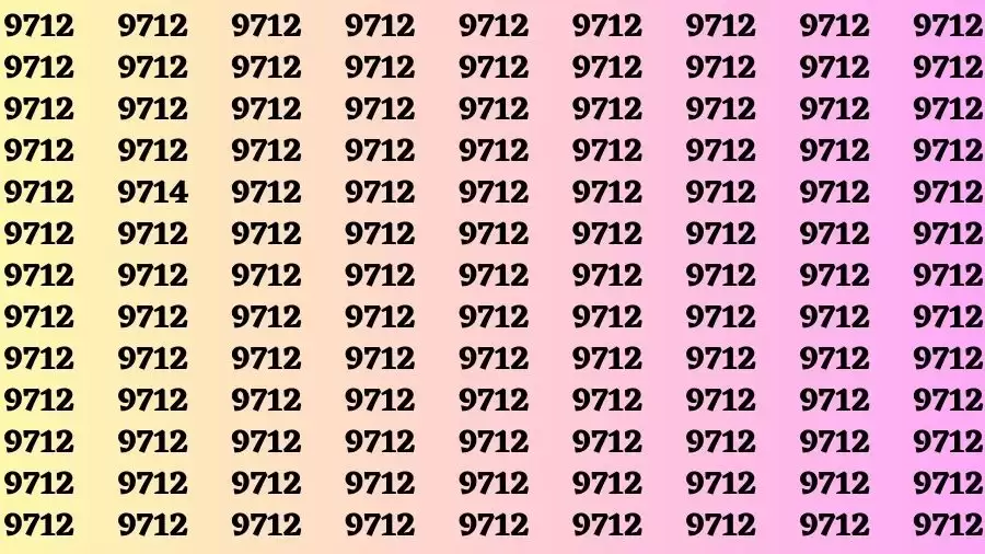 Observation Brain Test: If you have Sharp Eyes Find the number 9714 among 9712 in 20 Secs