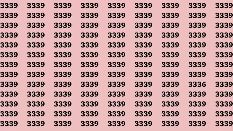 Observation Brain Test: If you have Sharp Eyes Find the number 3336 in 20 Secs