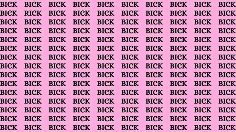 Brain Test: If you have Hawk Eyes Find the word Rick among Bick In 15 Secs