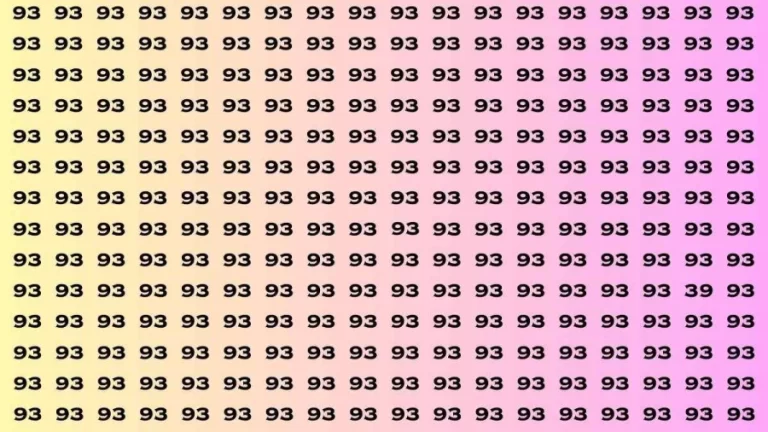 Observation Brain Test: If you have Sharp Eyes Find the number 39 among 93 in 20 Secs