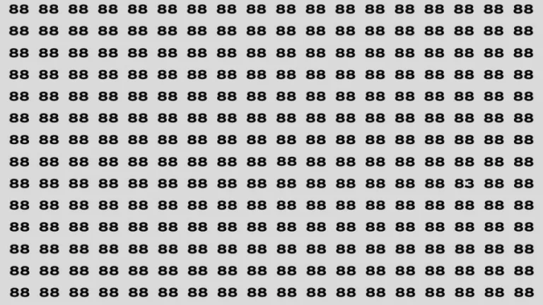 Brain Test: If you have Eagle Eyes Find the Number 83 among 88 in 15 Secs