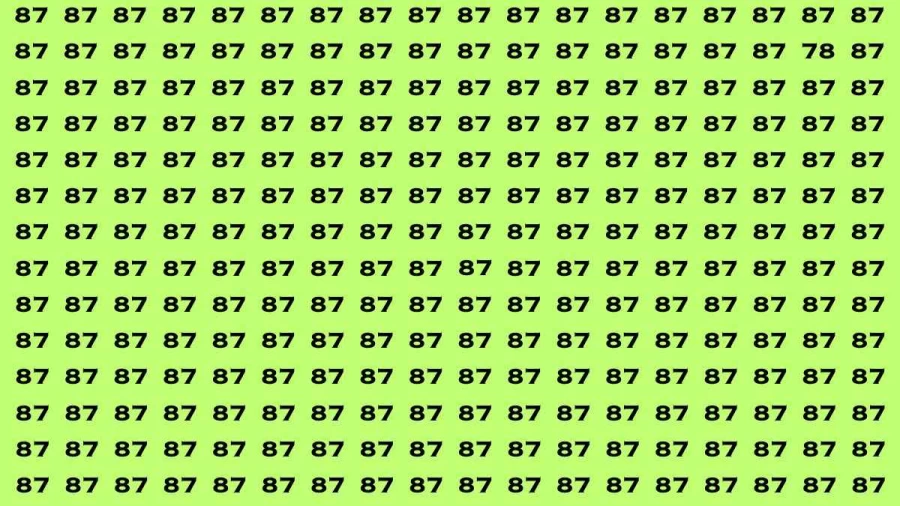 Observation Brain Test: If you have Eagle Eyes Find the number 78 in 12 Secs